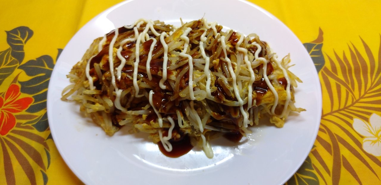 簡単&ヘルシー もやし焼き(もやしのお好み焼き風)