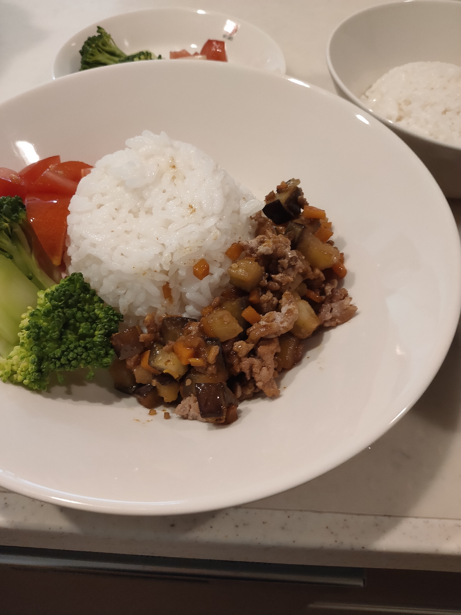 夏野菜のカレー炒め丼