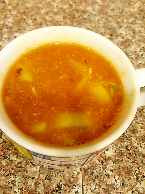 生姜とセロリのおからトマトスープ