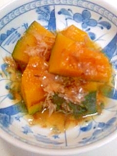 かつおぶしでかぼちゃ煮