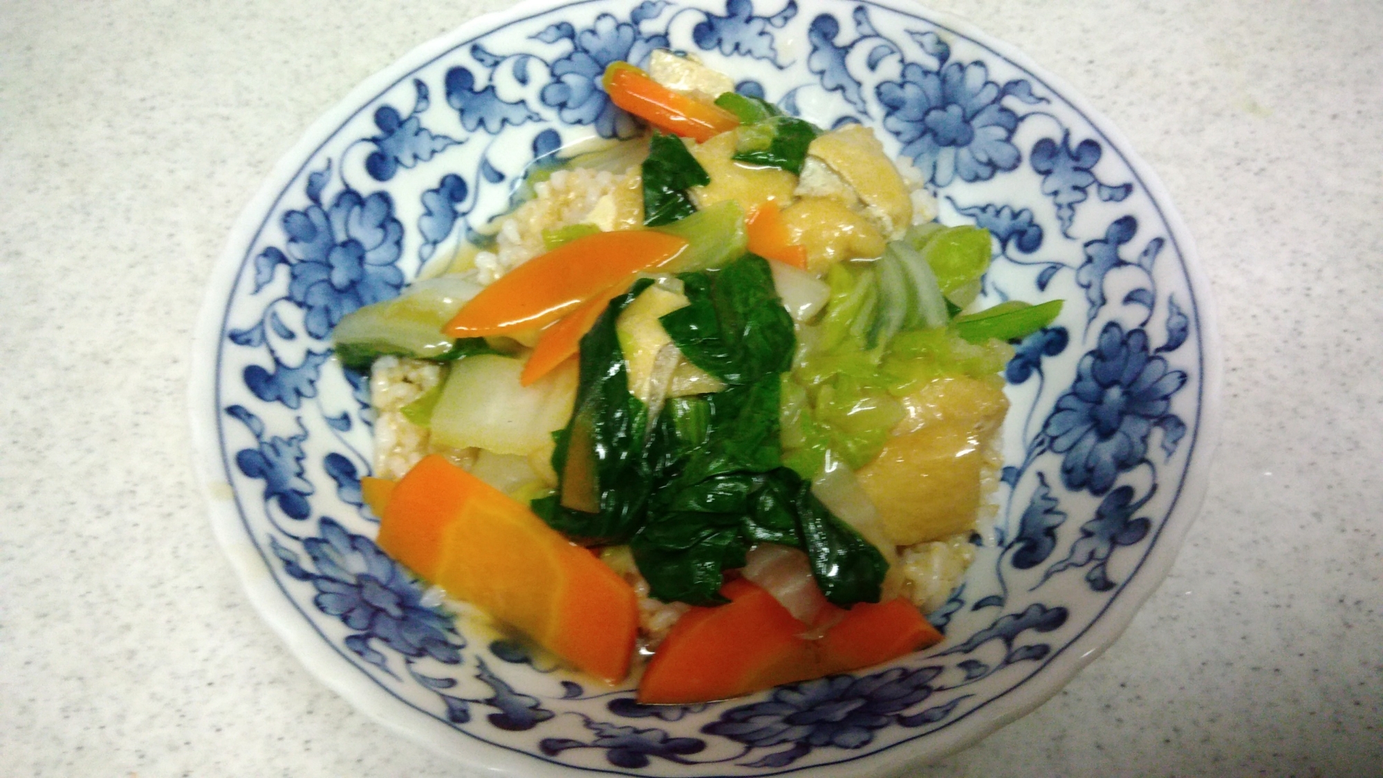 あげと野菜の醤油あんかけ丼