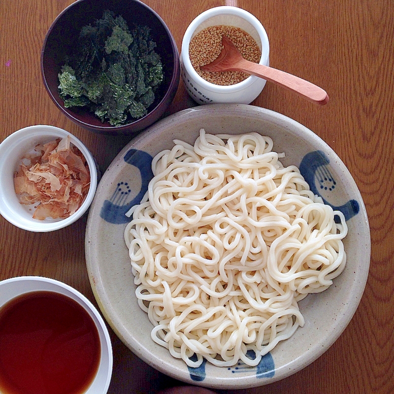 春休みのお昼に♪トッピングざるうどん