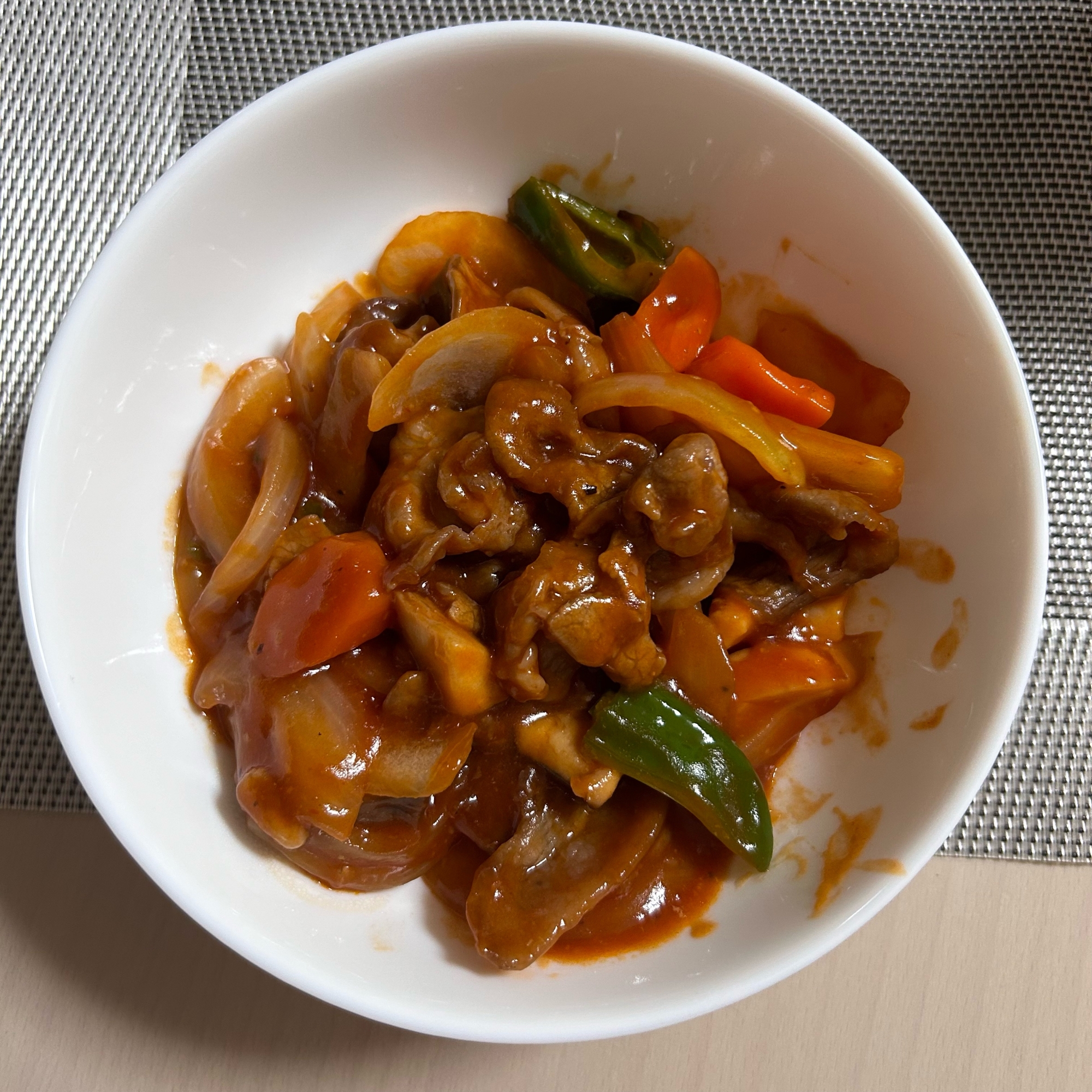 お家にある野菜で混ぜるだけ酢豚風野菜炒め