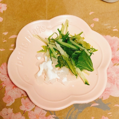 水菜と玉ねぎのシーザーサラダ