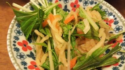 切り干し大根と水菜とにんじんのポン酢あえ