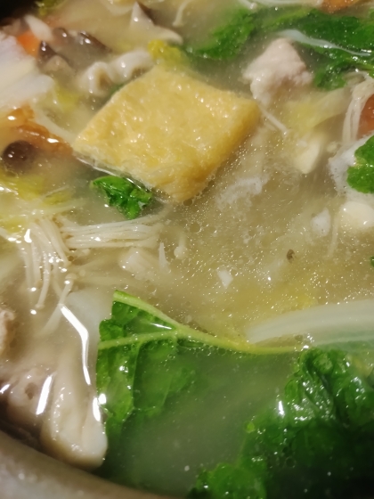 キャベツ＆白菜で水炊き(豚肉で)