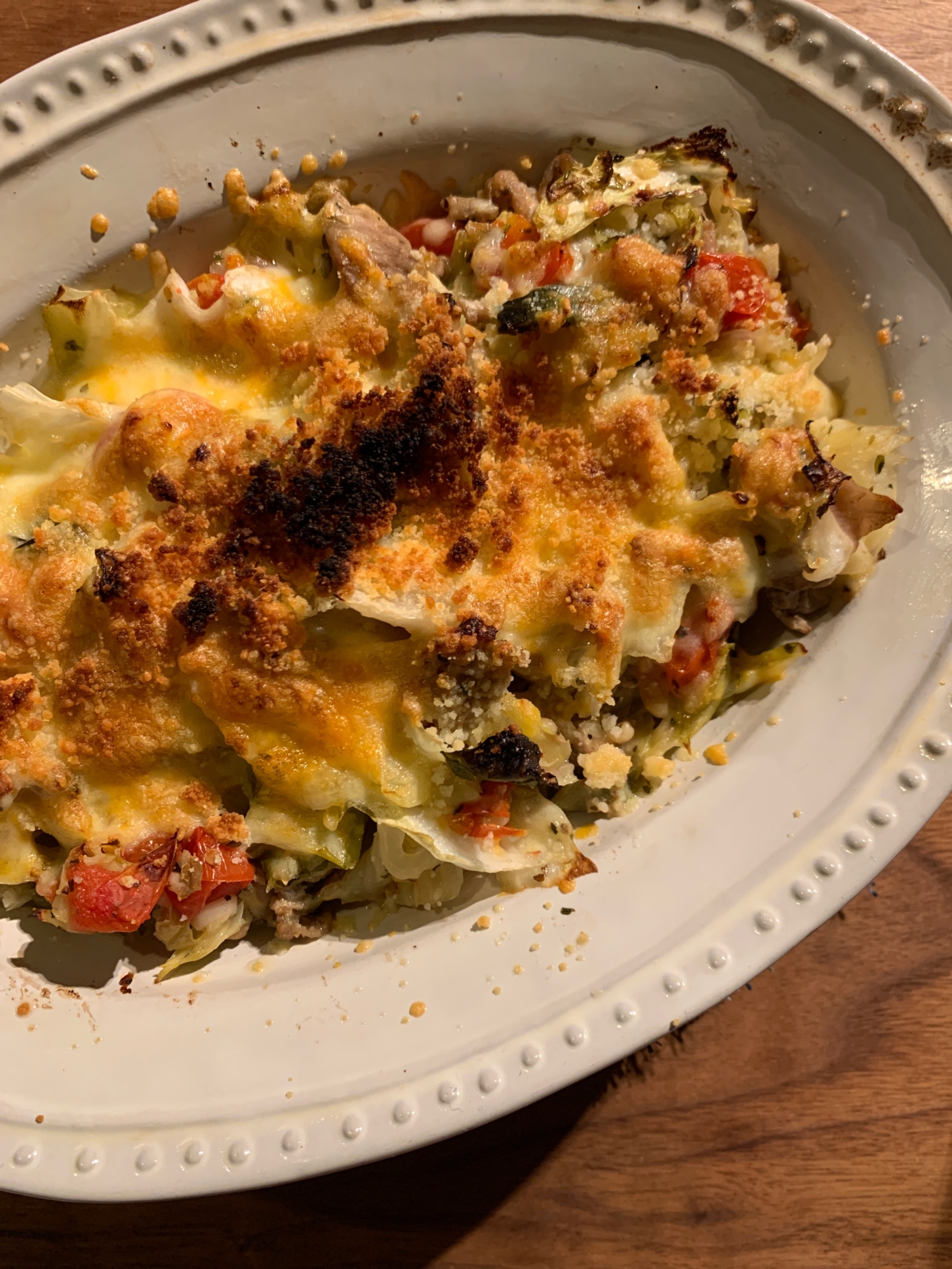 豚肉で♡キャベツとトマトの洋風チーズ炒め