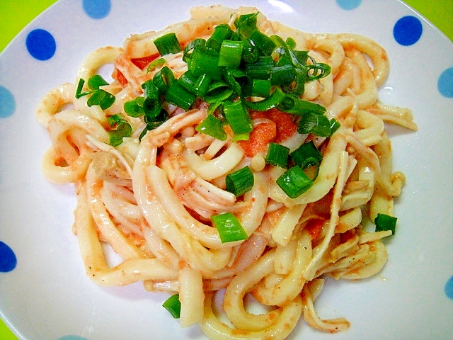 ポン酢マヨで☆えのき明太子うどん