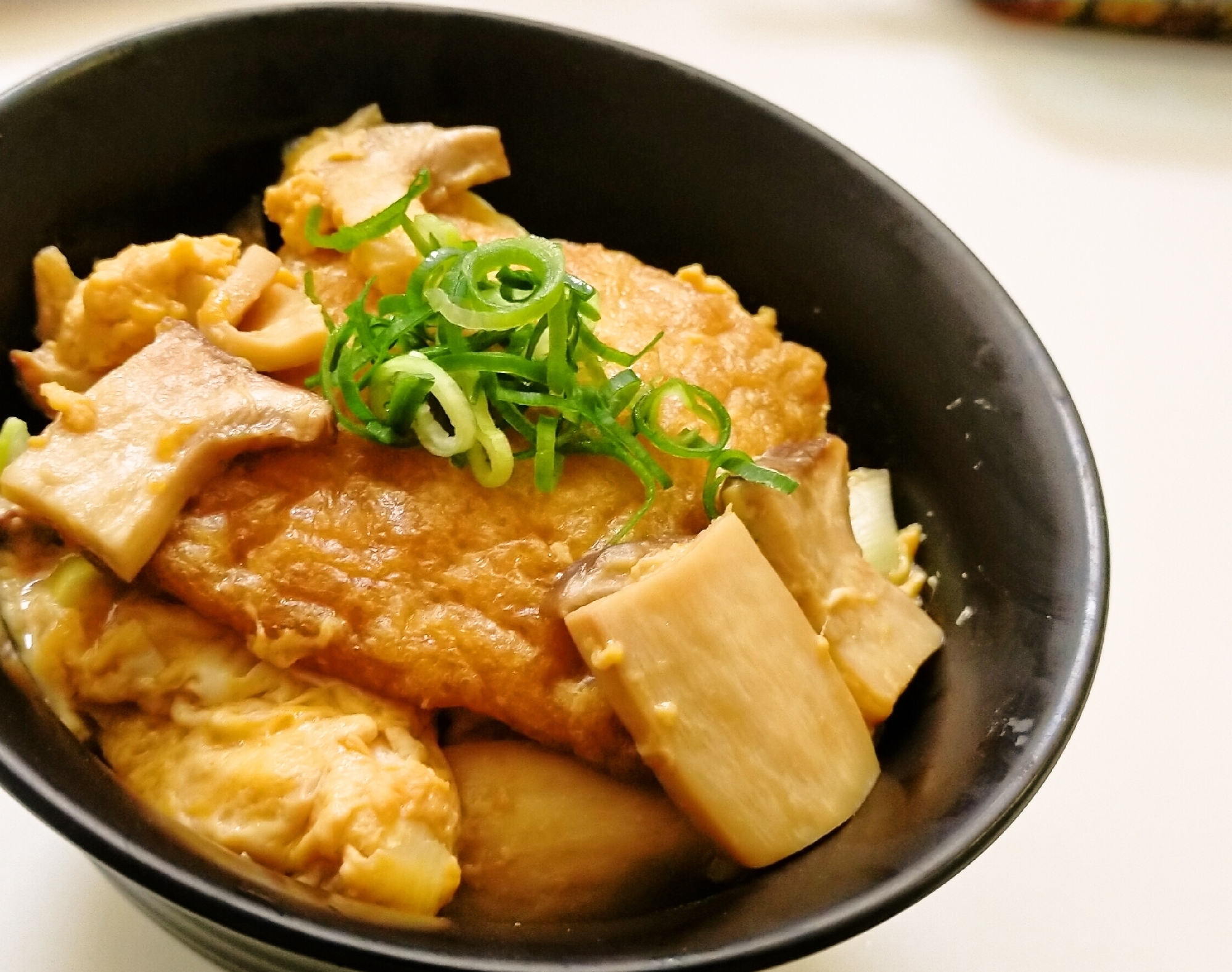 オートミールできつね丼