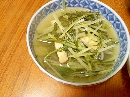 水菜と　あげの　ほっこり煮びたし