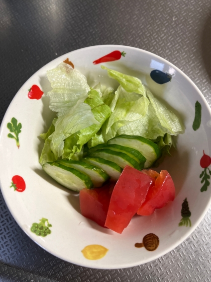 レタスときゅうりとミニトマトのサラダ