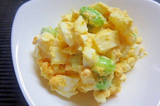 チーズ入り枝豆の卵サラダ