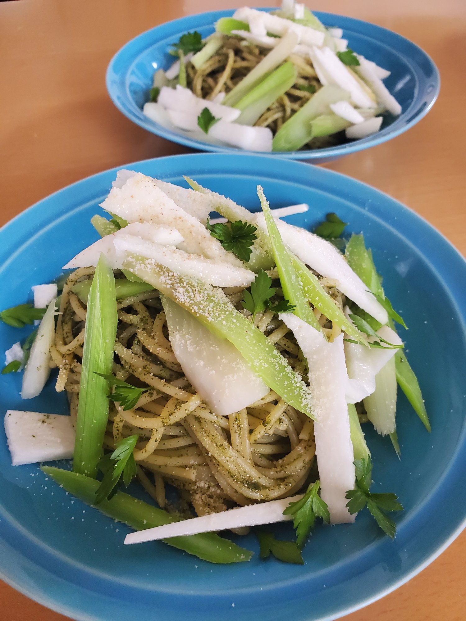 山うど長芋のバジルジェノベーゼ