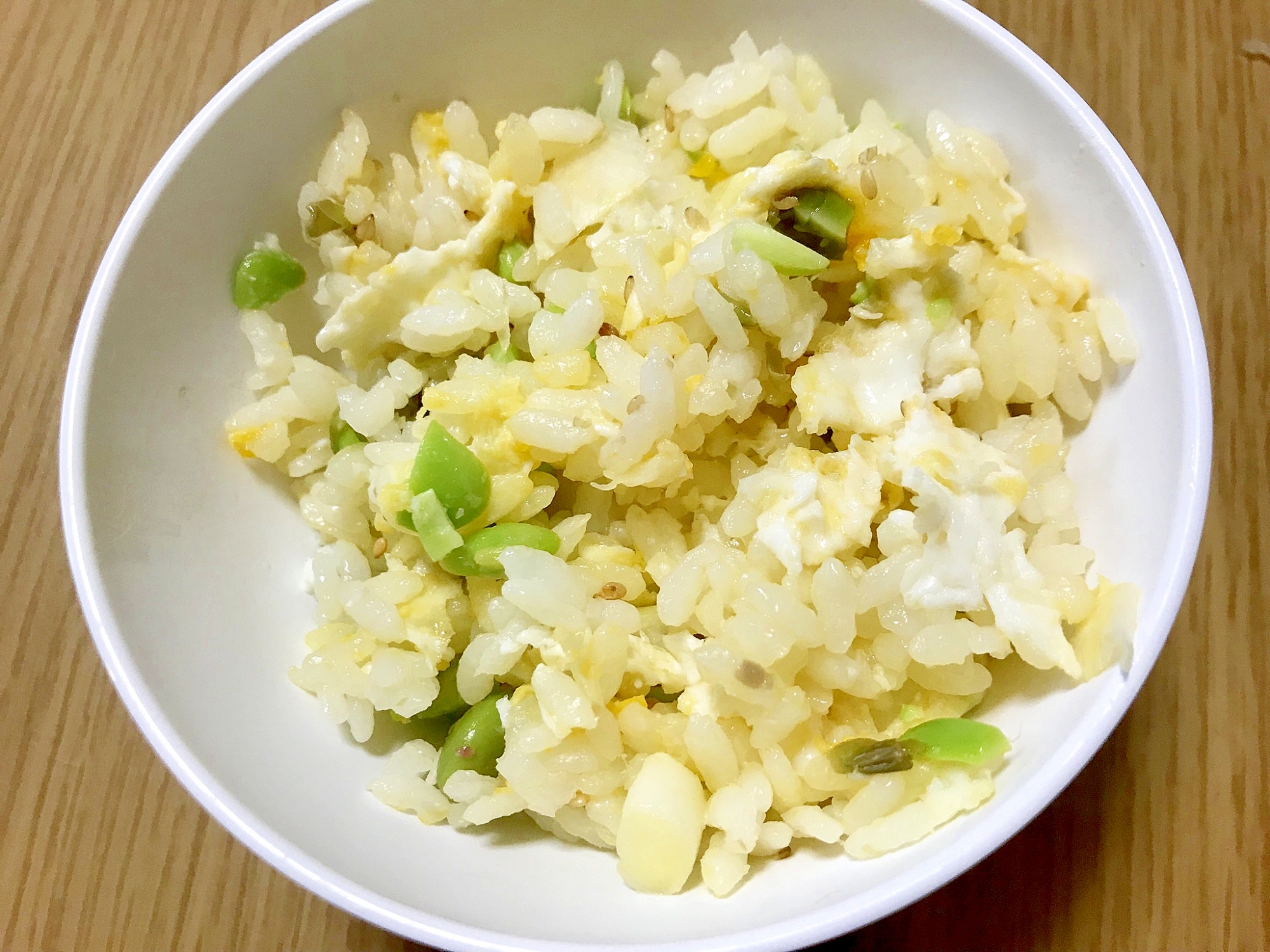 離乳食後期 枝豆とネギのチャーハン レシピ 作り方 By Maroncream 楽天レシピ