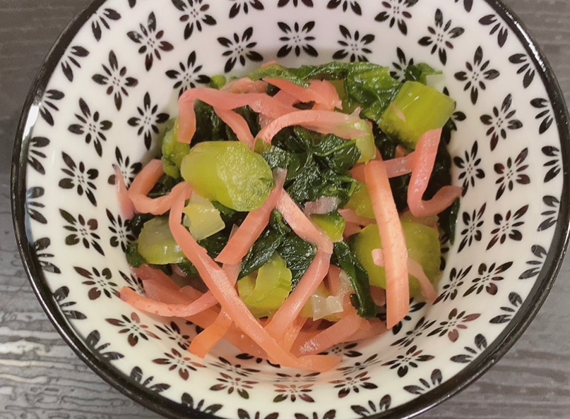 野沢菜と紅生姜のお漬物