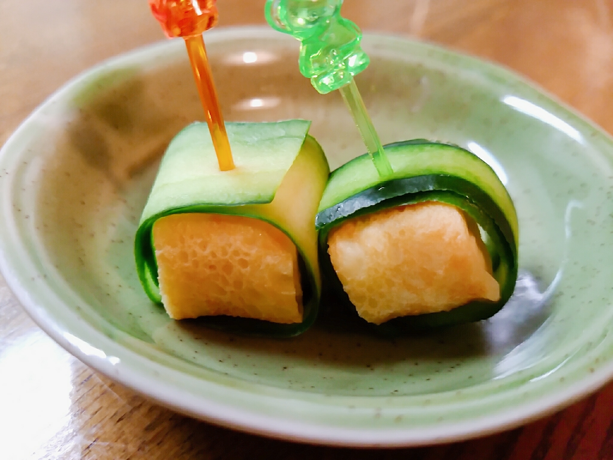 卵焼きと胡瓜スライスのピンチョス