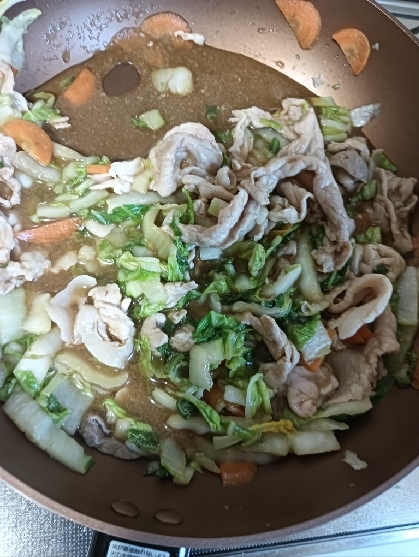 白菜と豚肉の八宝菜風炒め物