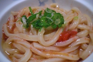 ピリ辛！　　　「明太卵かけうどん」　　　♪♪