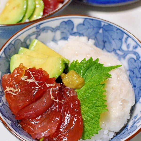 青じそ まぐろの漬けと山かけ丼 レシピ 作り方 By ねこすけ 楽天レシピ 青じそ まぐろの漬けと山かけ丼 レシピ 作り方 By ねこすけ 楽天レシピ