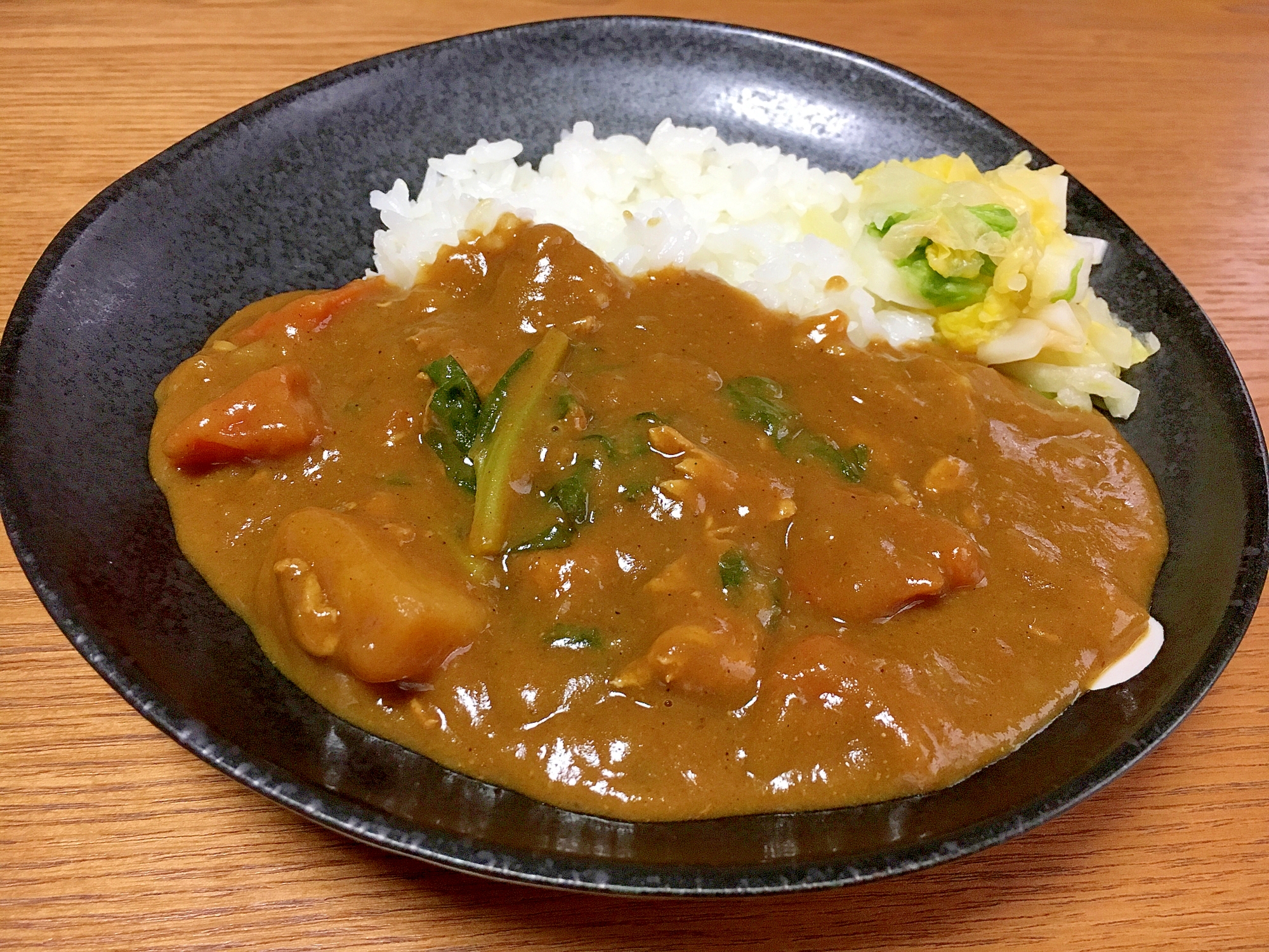大根の葉入りカレー 白菜の浅漬け添え レシピ 作り方 By おこのみっちゃん 楽天レシピ 大根の葉入りカレー 白菜の浅漬け添え レシピ 作り方 By おこのみっちゃん 楽天レシピ