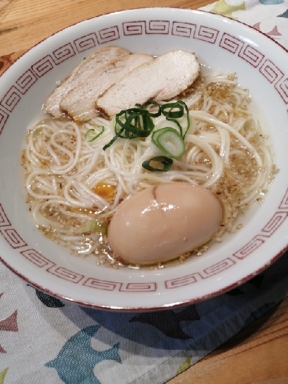 温かいままいただきました♪余った素麺がとってもおいしく食べられました☆