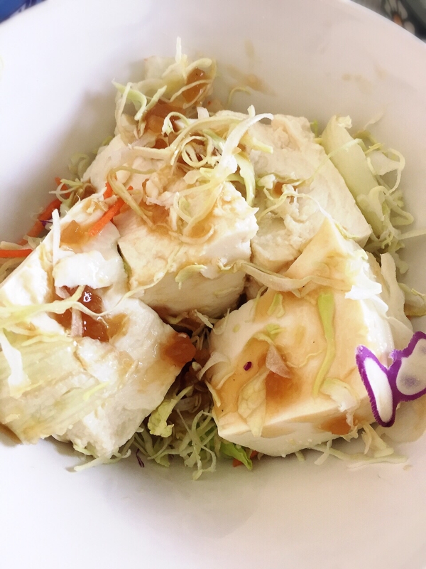 豆腐と千切りキャベツの簡単サラダ レシピ 作り方 By みぃゃんっ 楽天レシピ