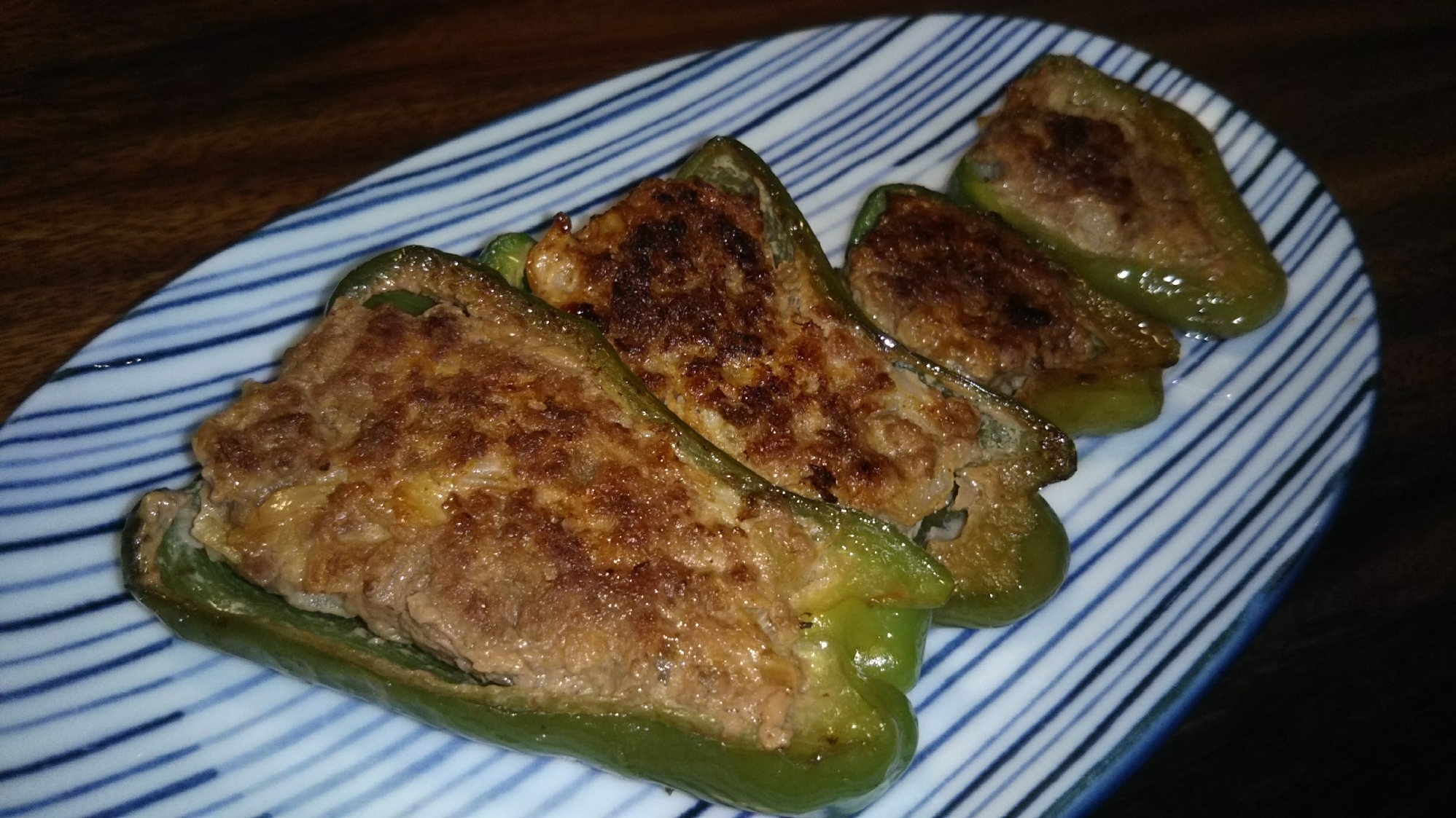 あっさりポン酢で食べる！ピーマンの肉詰め