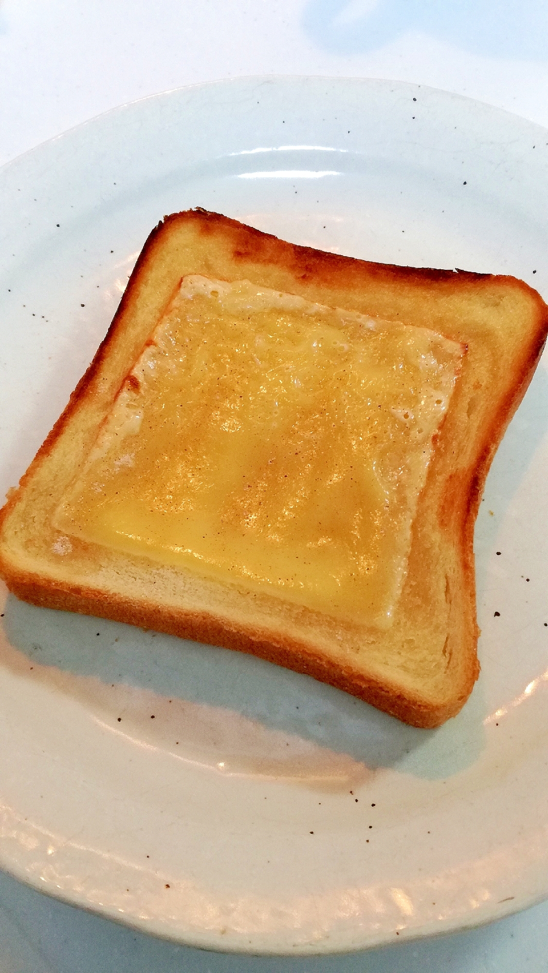 蜂蜜とチーズとキャラメルシナモンのトースト