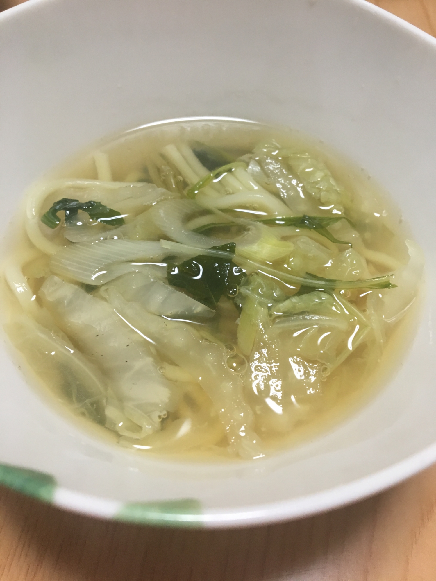 長葱と白菜と水菜のあっさり醤油ラーメン(^^)