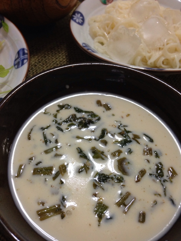 意外と美味しい(^O^)豆乳の大根菜素麺