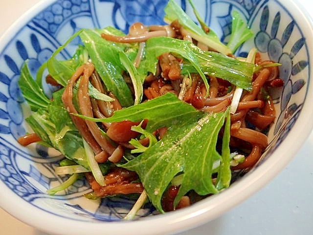 柿の木茸と水菜のさっぱり和え