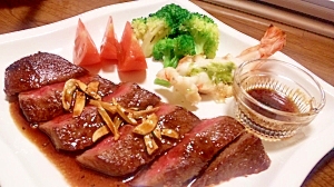 ミスジ肉のステーキ♪