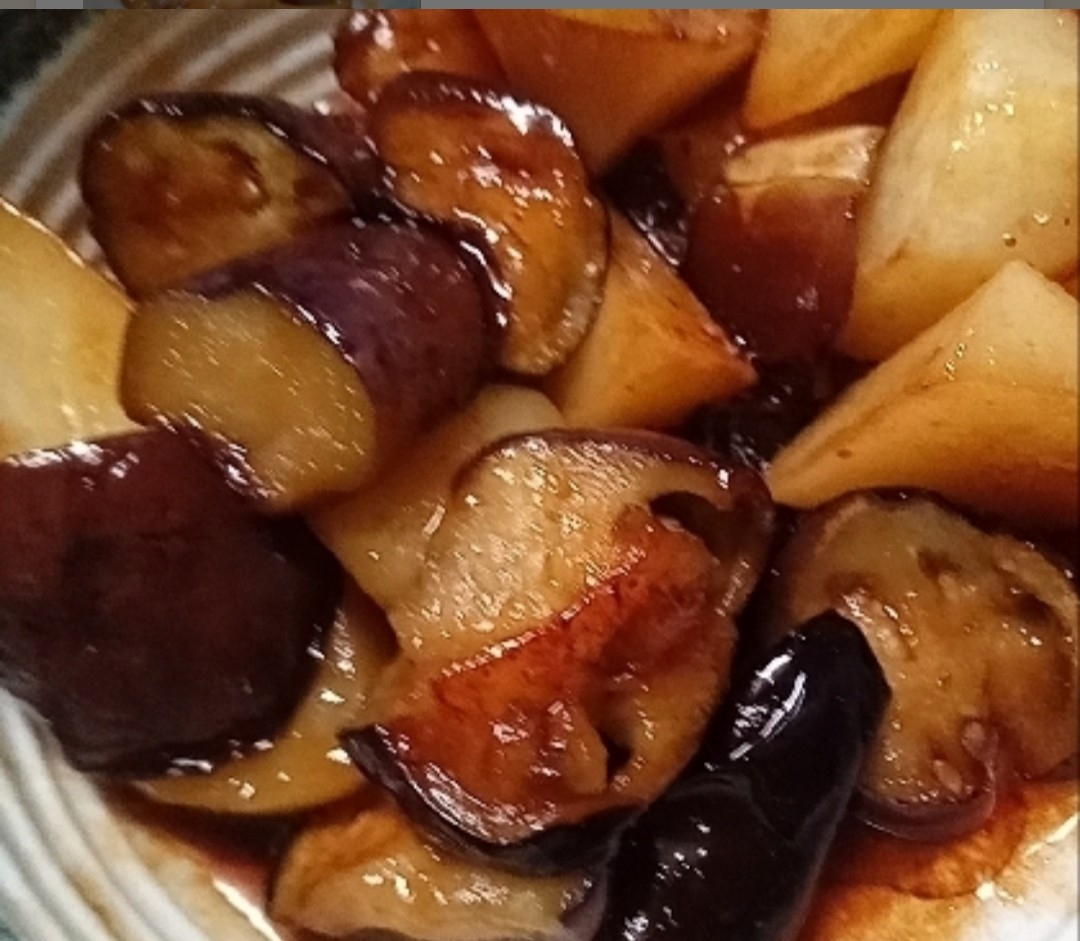 なすとじゃがいもの簡単炒め