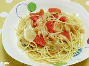 あさりとえび入り♪美味しい冷製パスタ