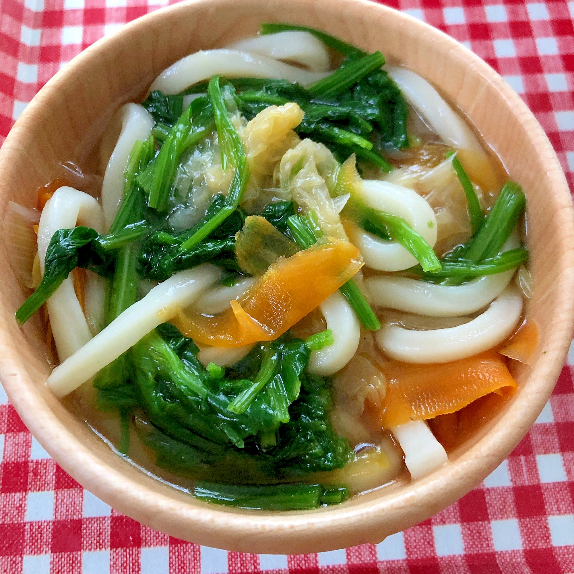 ほうれん草と白菜と人参の煮込みうどん☆