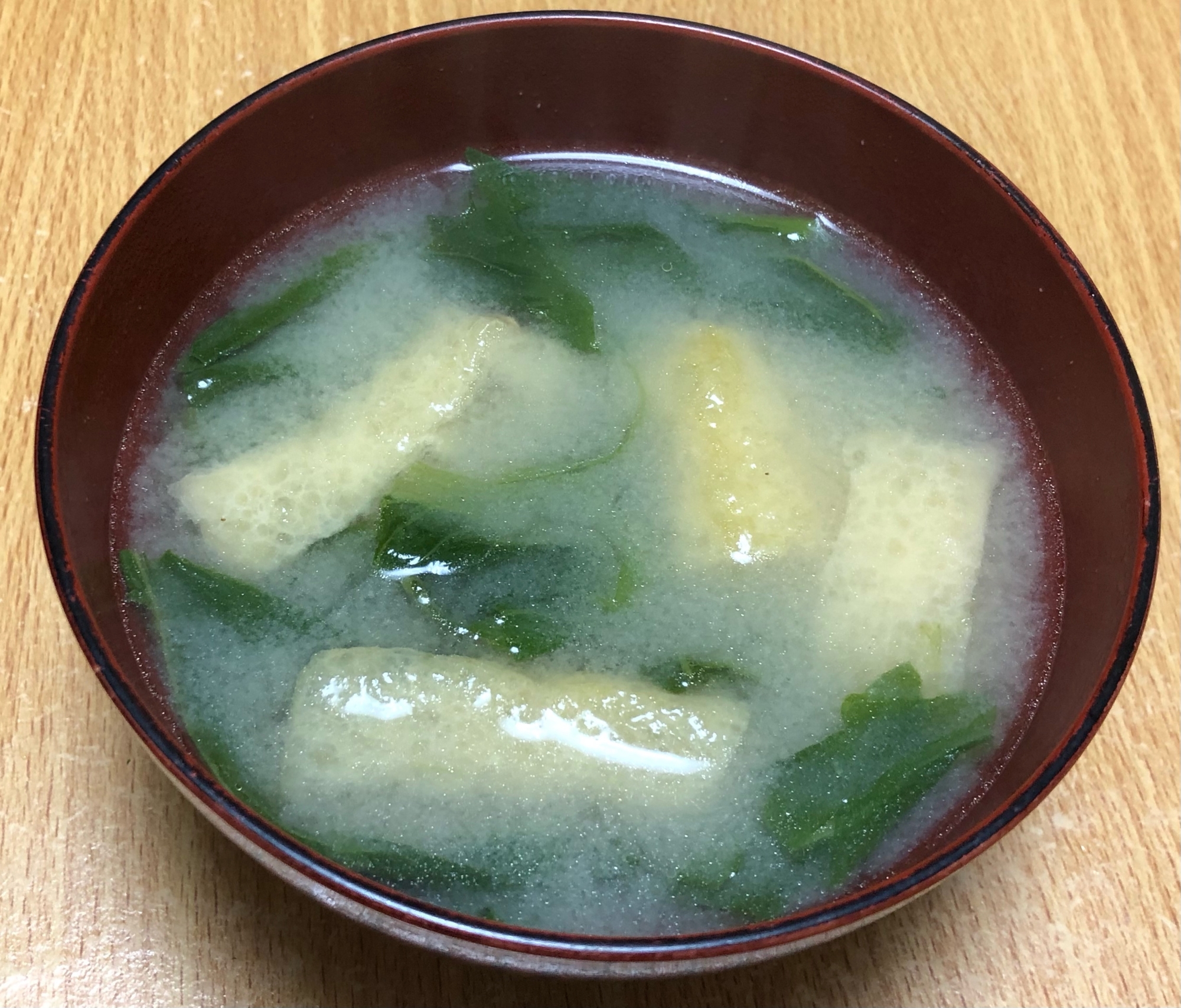 高菜と油揚げのお味噌汁