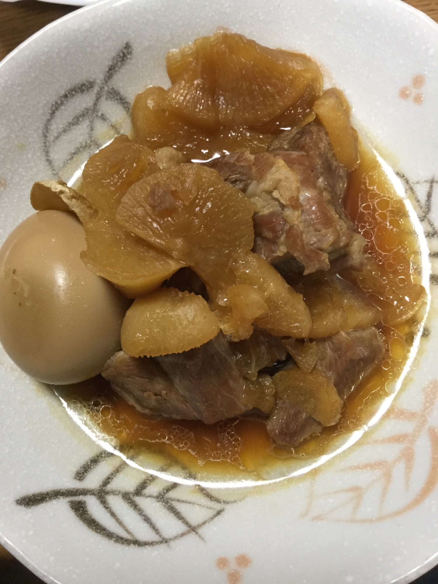 【圧力鍋で】豚肉と大根と卵の煮物