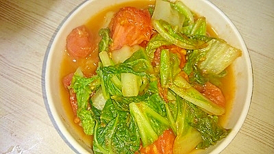 トマトと白菜のカレー炒め