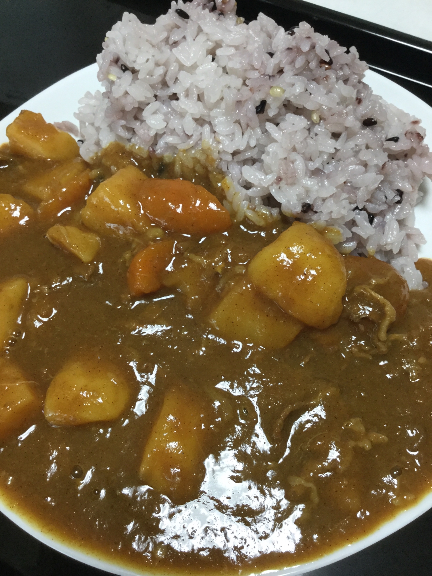 麦茶でカレー