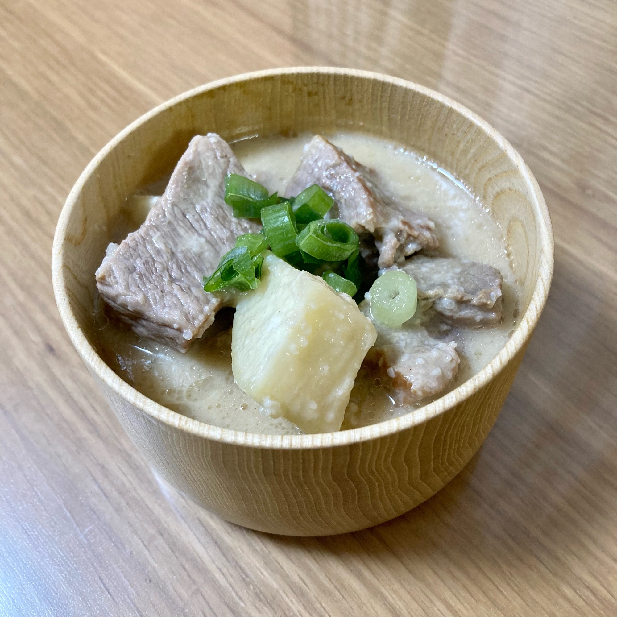 圧力鍋で酒粕の豚肉ロースかたまり煮込み