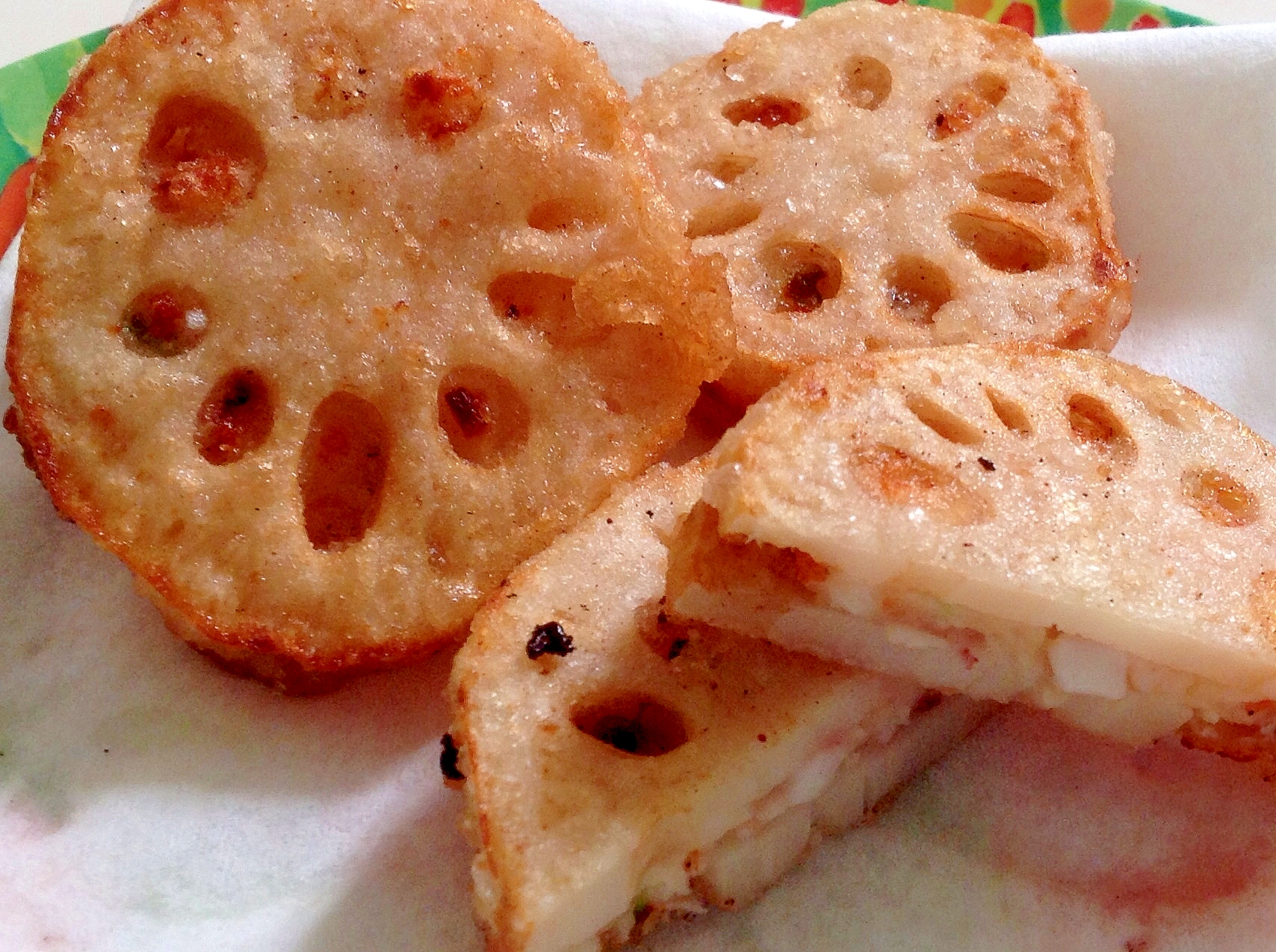 レンコンの挟み揚げ レシピ 作り方 By Birdmix 楽天レシピ