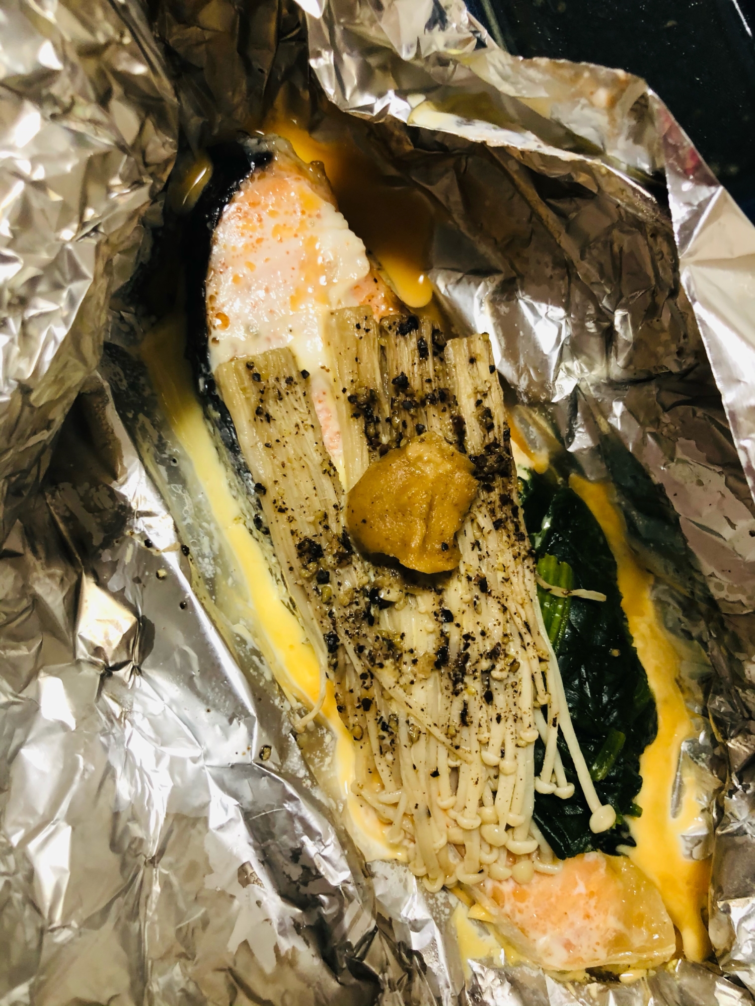 鮭の味噌マヨホイル焼き