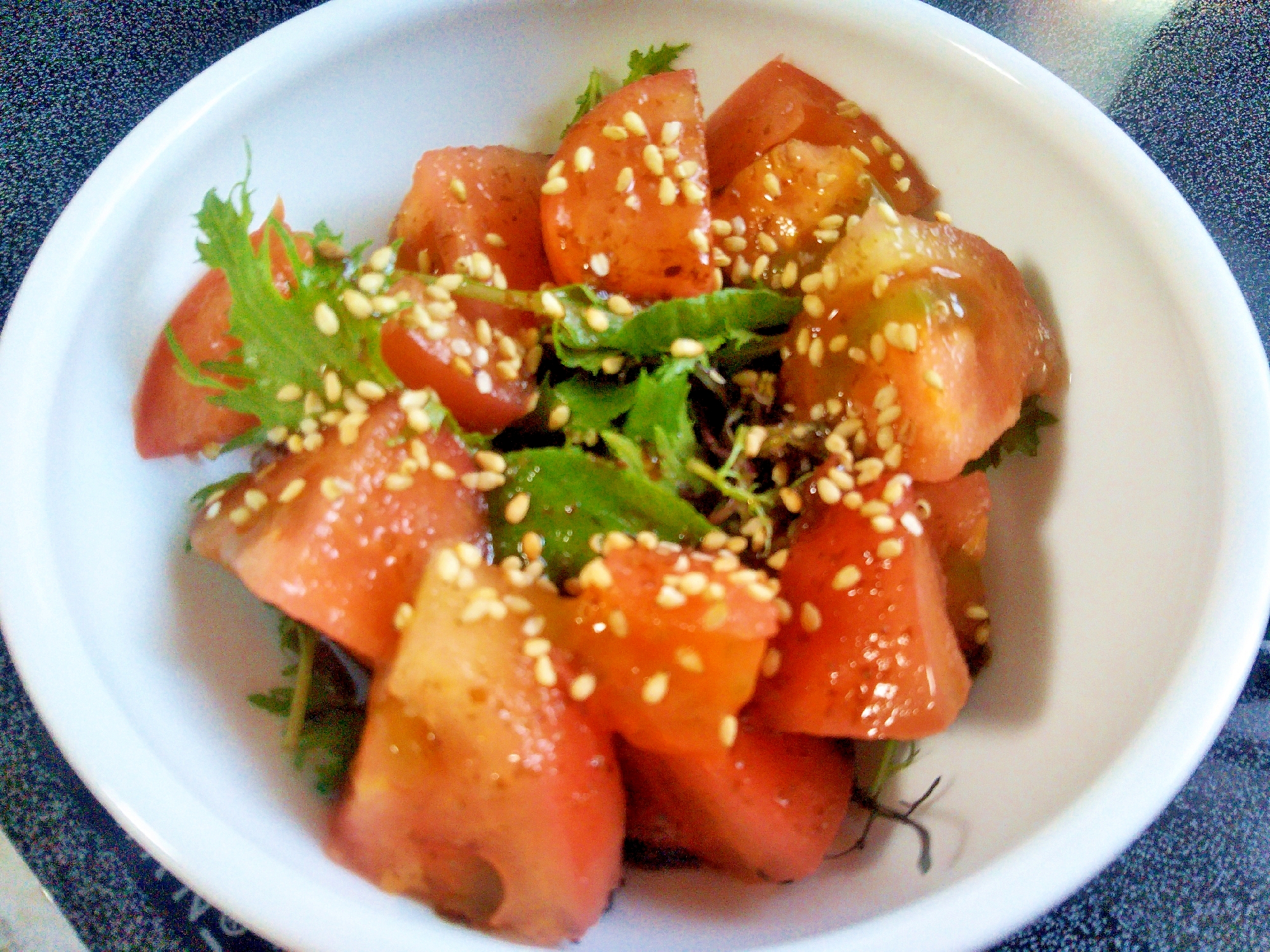 ベビーリーフ&トマトの和風胡麻サラダ