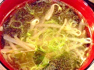 もやし&ワカメの中華スープ