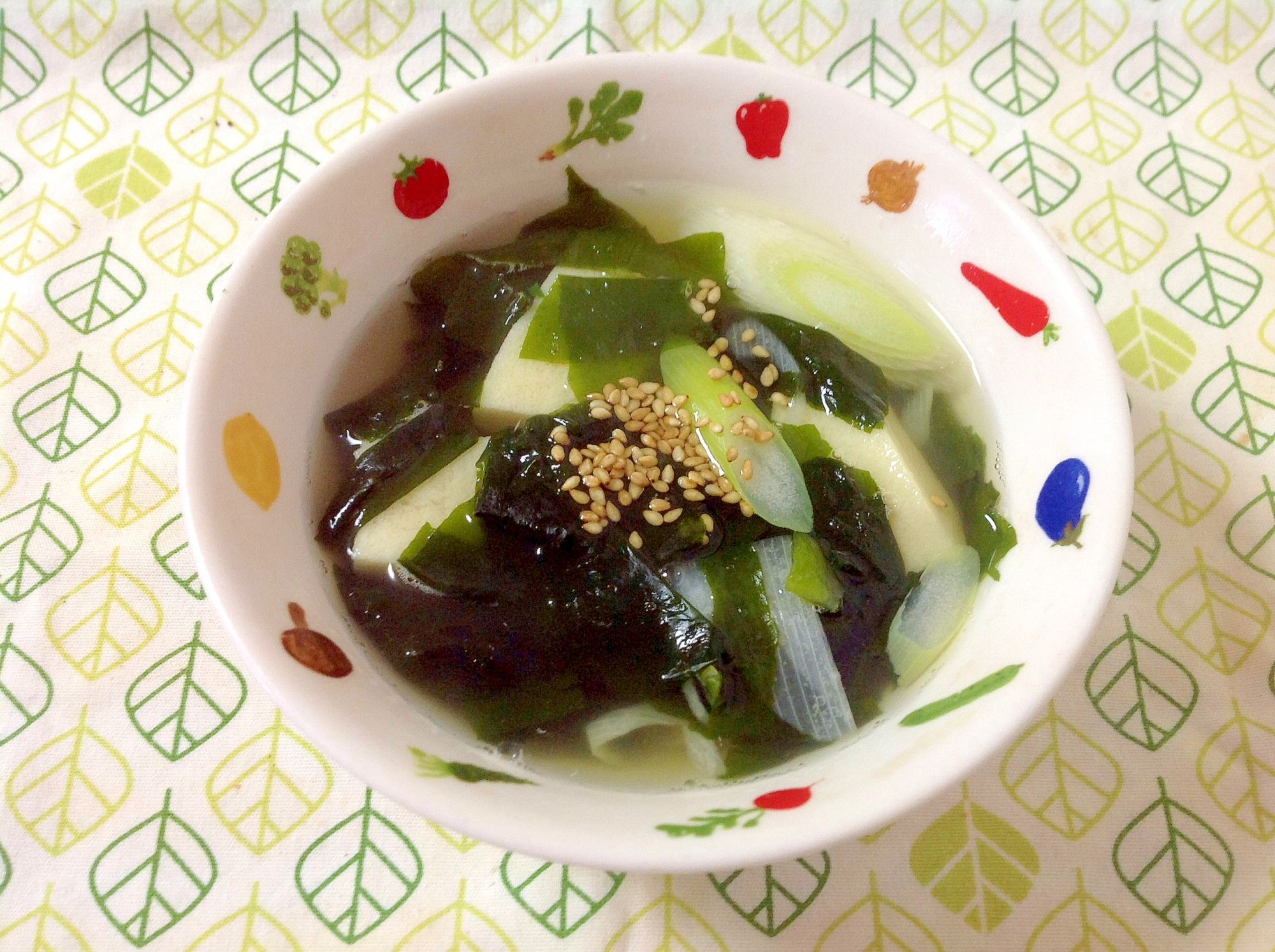 高野豆腐とわかめのスープ(o^^o)