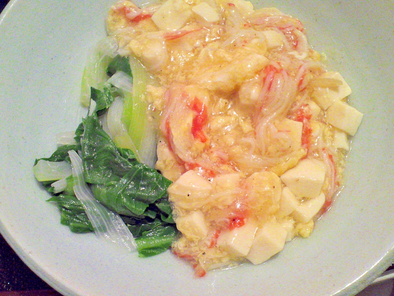 ふわふわ チンゲン菜の豆腐かに玉あんかけ レシピ 作り方 By Fukuwajutu 楽天レシピ