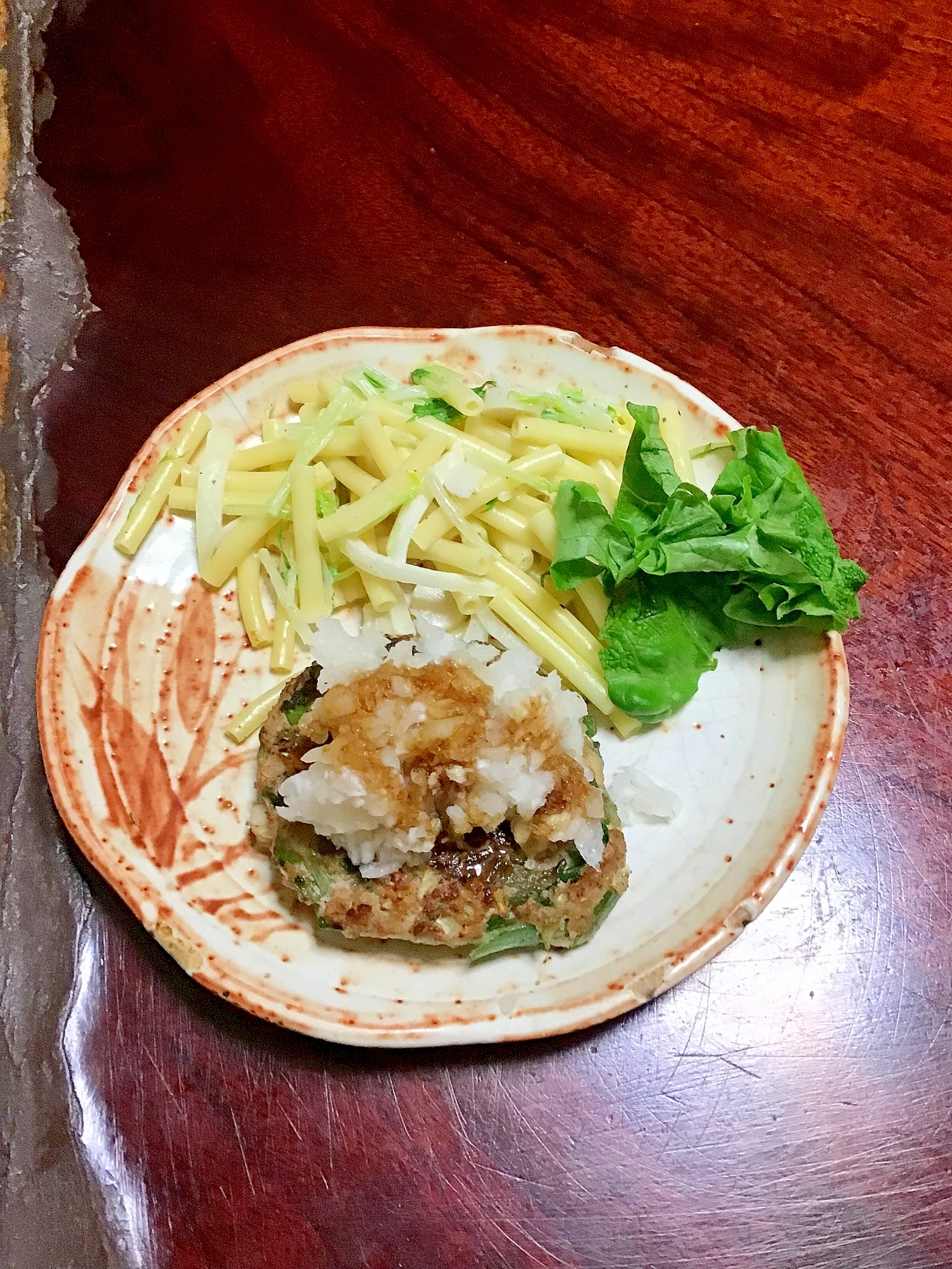 長ネギと白菜のヘルシーハンバーグ。