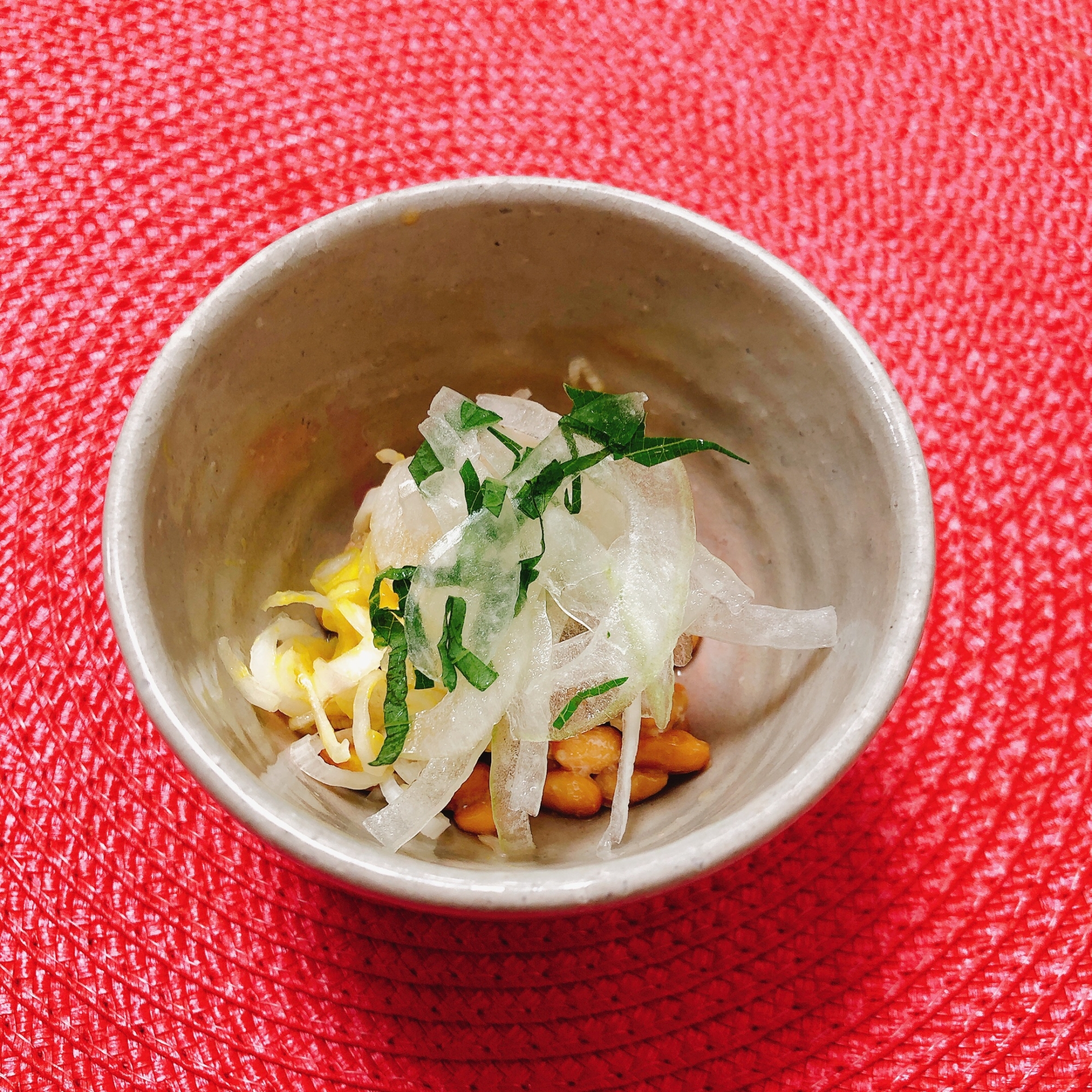 玉ねぎ大葉♪納豆