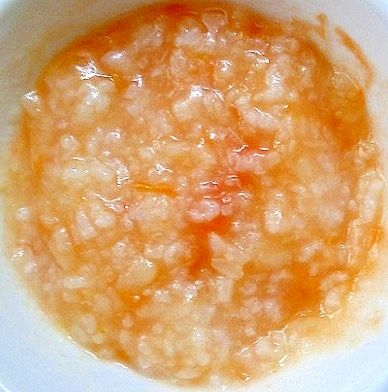 離乳食中期　じゃがいも＆トマト入りケチャップ味お粥