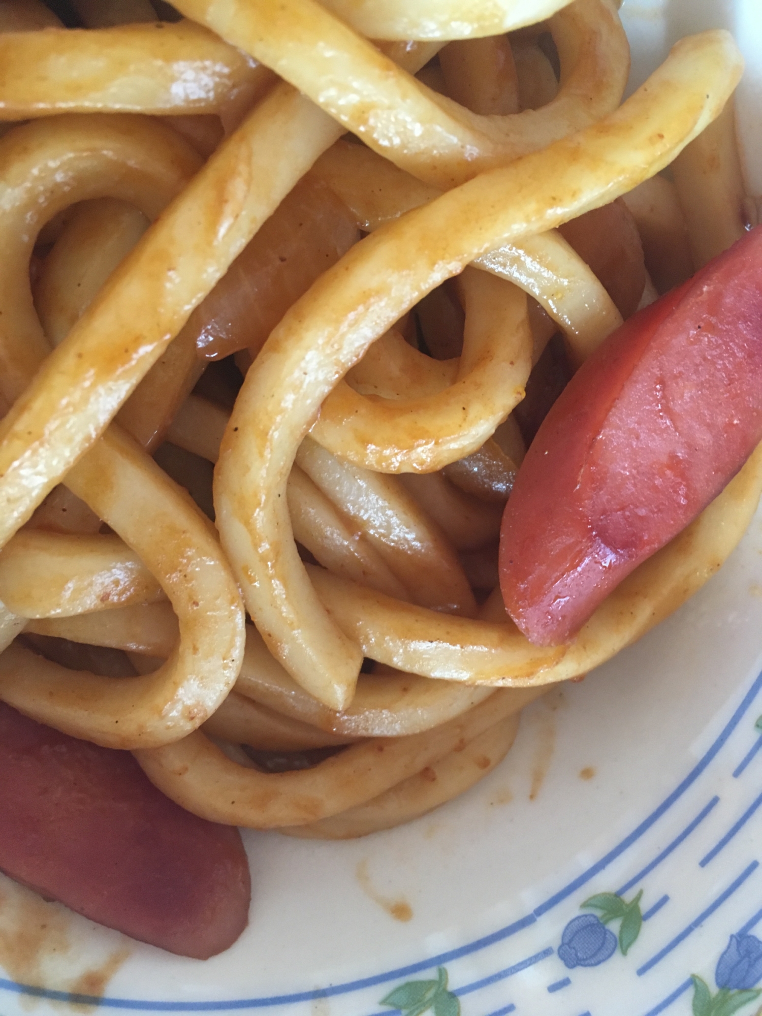 ウインナーの焼きカレーうどん